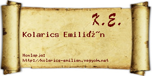 Kolarics Emilián névjegykártya